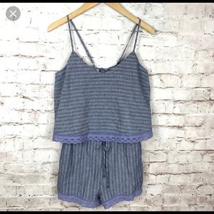 HEARTLOOM blue and white stripe romper